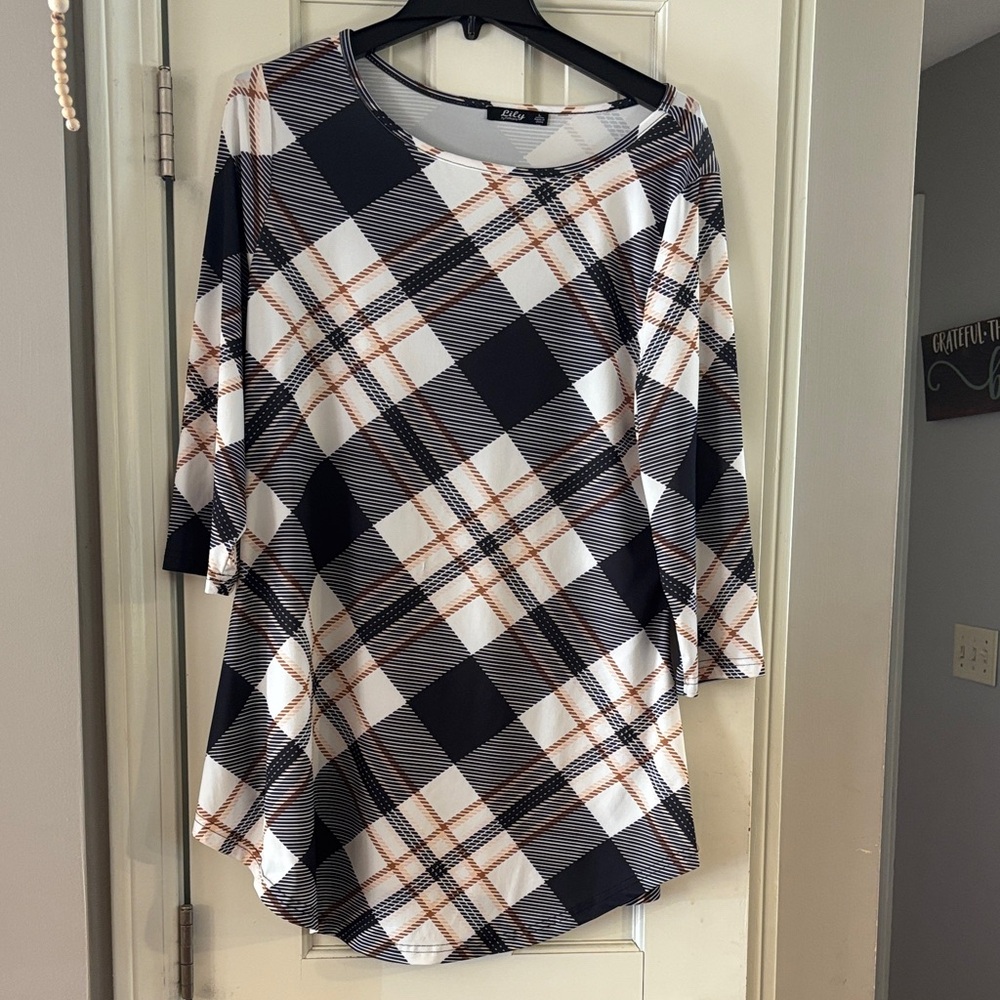 Zara Black and White Plaid Tunic